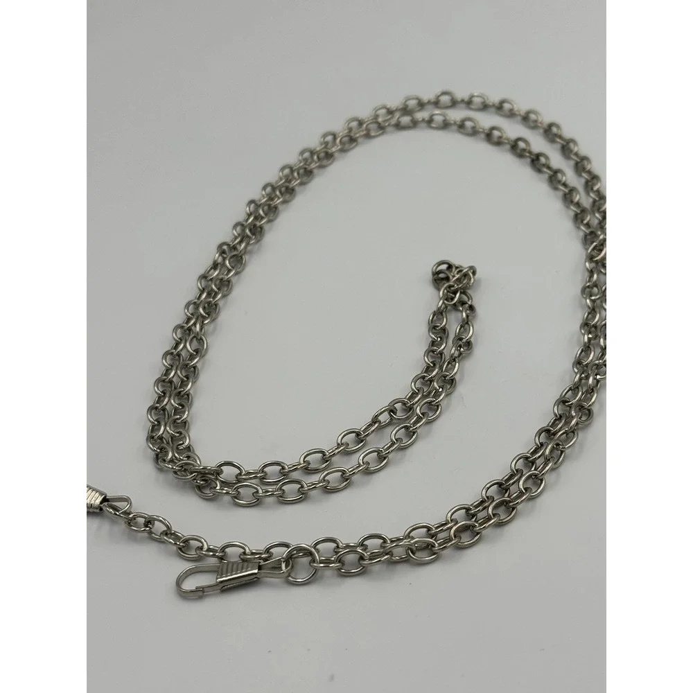 Silver Tone Strand Oval Link Belt Chain Y2K‎ Streetwear Glasses Purse Chain 48